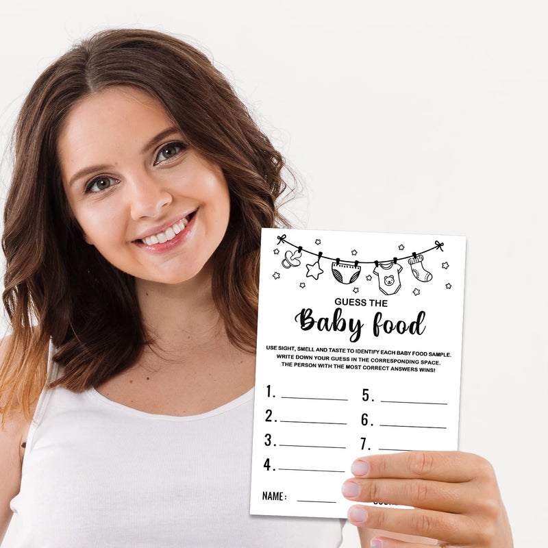 Misaidou Baby Shower Game, Guess the Baby Food Baby Shower Game, Gender Reveal Party Supplies, Baby Shower Decorations, Baby Shower Party Games Supplies & Activities, 30 Game Cards Included - Image 4